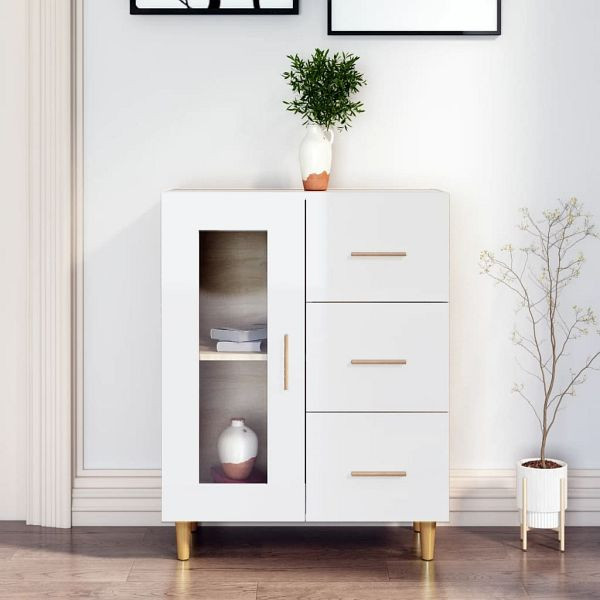 vidaXL Sideboard Hochglanz-Weiß 69,5x34x90 cm Holzwerkstoff, 812210