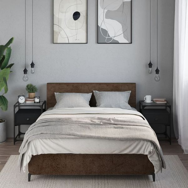 vidaXL Nachttische 2 Stück Schwarz 40x40x55 cm Holzwerkstoff, 846075