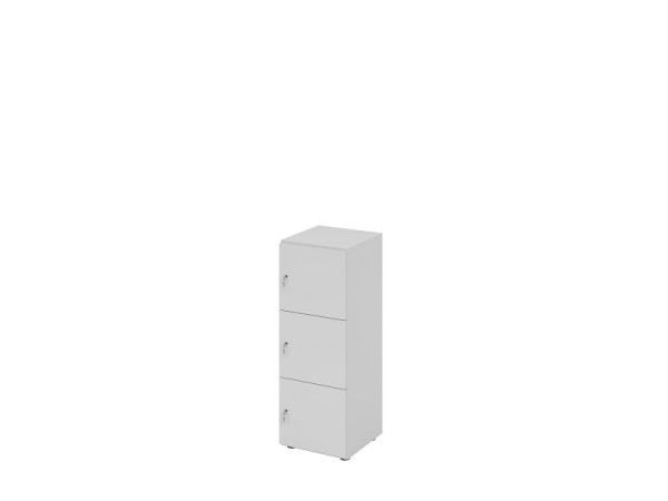 Hammerbacher Schließfachschrank schmal 3OH, 3 Türen mit Schloss, Korpus: Grau, Türen: Grau, 40 x 40 x 110 cm (BxTxH), V234L3/5/5/DS