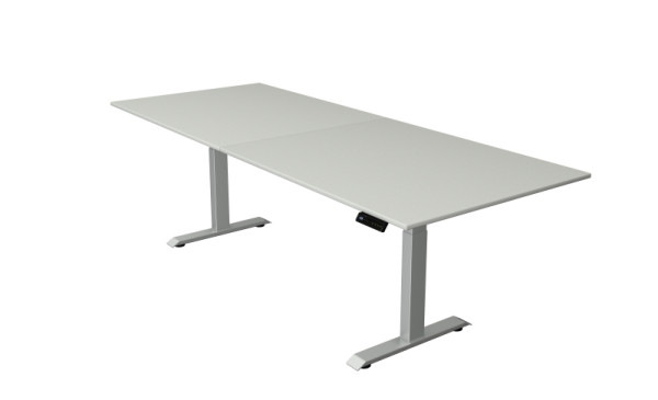 Kerkmann Steh-/Sitztisch Move 4 neu 250 x 100 cm Gestell silber, Tischplatte lichtgrau, (Montage), 10041211-1