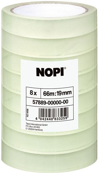 NOPI Klebefilm NOPI® transparent, PP, unsichtbar, Bandgröße (L x B): 66 m x 19 mm, VE: 66 m, 57889-00000-00