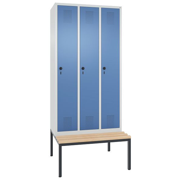 C+P Spind Evolo, 3 Abteile, H2090xB900xT815 mm, Grau/Fernblau, 48050-30 S10831