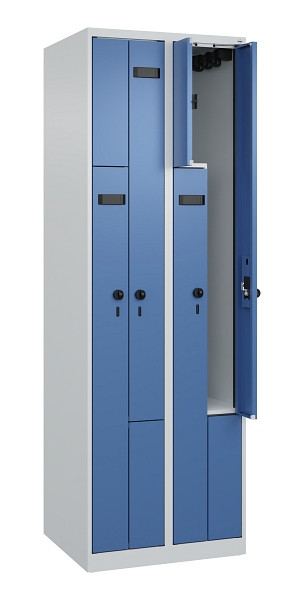 C+P Z-Spind Evolo PLUS, 4 Fächer, 1850x600x500mm, 7035/5023, Drehriegel, 049003-204 S10002