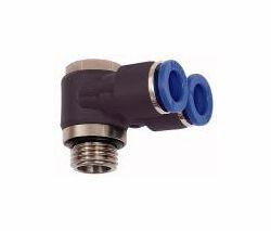 Riegler Y-Winkelsteckverschraubung mit Außensechskant, drehbar, Außengewinde zylindrisch mit O-Ring (NBR), 109625