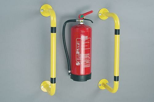 TTS Rammschutzbügel zur Wand- oder Bodenmontage 350 x 300 mm, gelb, 157932