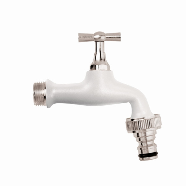 Aquajet Wasserhahn 1/2" weiß, VE: 4 Stück, 73995WHT, 8006363039956