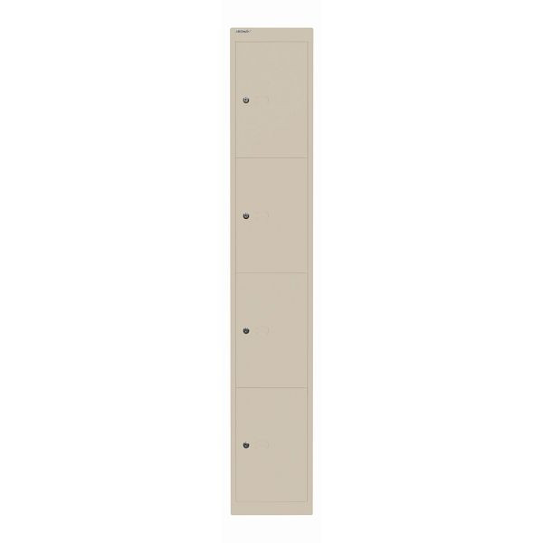 Bisley Schließfachschrank Office, 4 Fächer, Tiefe 457 mm, 643 sand, CLK184643