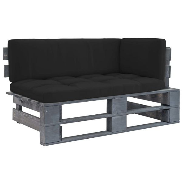 vidaXL Outdoor-Ecksofa Paletten Kiefernholz Imprägniert Grau, 3066560