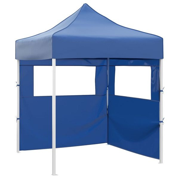 vidaXL Profi-Partyzelt Faltbar mit 2 Seitenwänden 2x2m Stahl Blau, 48878