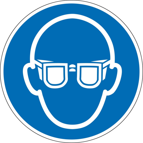 Eichner Gebotsschild "Augenschutz benutzen", O 20 cm, Aluminium geprägt, Stärke 0,4 mm, 9225-11104-020