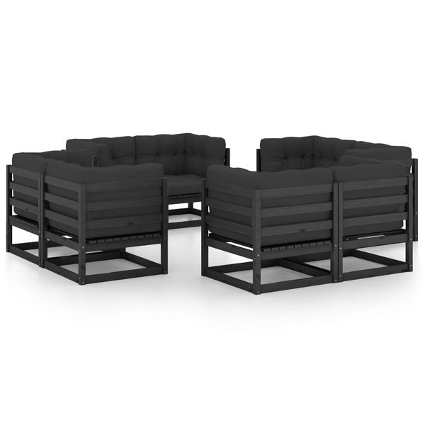 vidaXL 8-teilig Garten-Lounge-Set mit Kissen Kiefer Massivholz, 3076338