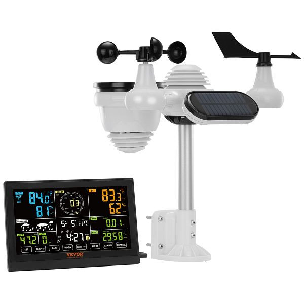 VEVOR 7-in-1 Wetterstation Funkwetterstation mit Außensensor 7,5" Farbdisplay RCC-Atomuhr, TYNQXZ75VAAA7QJQSV2