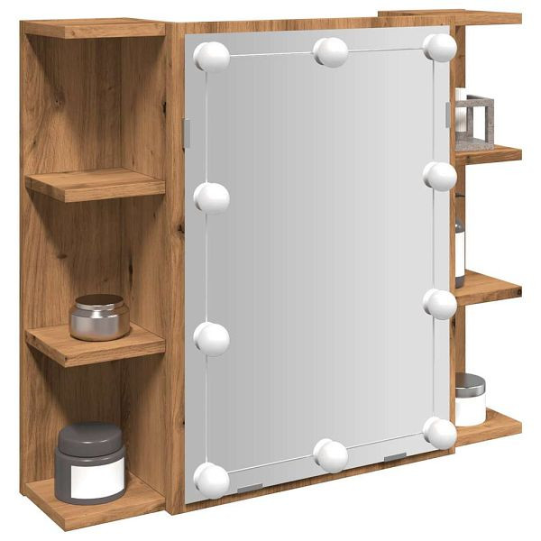 vidaXL Spiegelschrank mit LED Artisan Eichen-Optik 70x16,5x60 cm, 857004