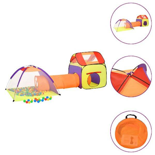 vidaXL Spielzelt mit 250 Bällen Mehrfarbig 338x123x111 cm, 3107730