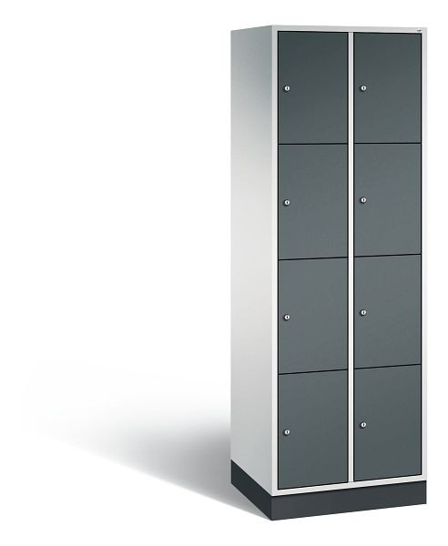 C+P Schließfachschrank Intro, 8 Fächer, H1950xB620xT490 mm, Grau/Anthrazit, 8470-201 S10215