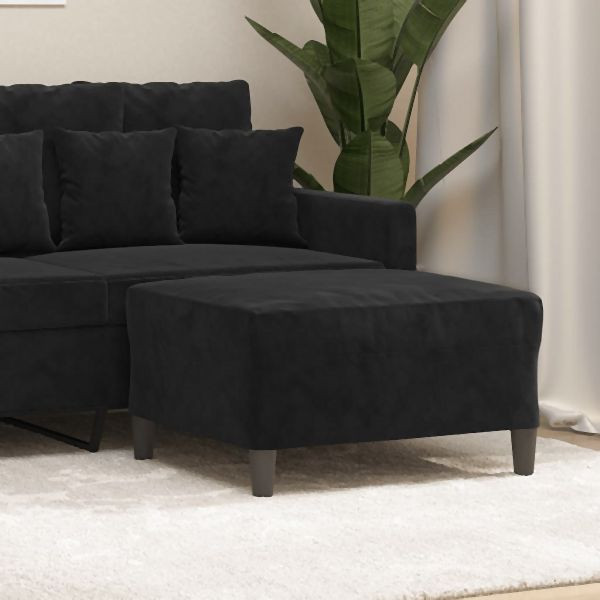 vidaXL Fußhocker Schwarz 70x55x41 cm Samt, gemütlich, 349322