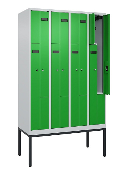 C+P Z-Spind Evolo PLUS, Gestell, 8 Fächer, 2120x1200x500mm, 7035/6037, Zylinderschloss, 0490337-408 S10035