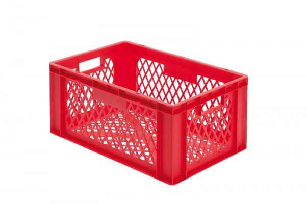 LA-KA-PE TK 600/270-2, gelb, Transport-Stapelkasten, Wände und Boden durchbrochen, 07100 02 24