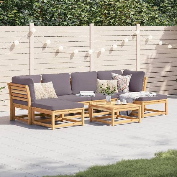vidaXL 7-teilig Garten-Lounge-Set mit Kissen Massivholz Akazie, 3214322