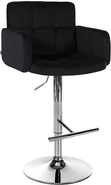 CLP Barhocker Los Angeles Samt chrom, schwarz, 323094