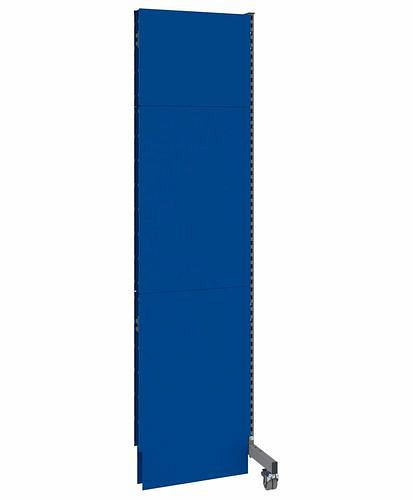 DENIOS Mobile Akustik Trennwand, Anbaufeld, B 625, H 2500 mm, Akustik-Lochblech zweiseitig, grau/blau, 293120