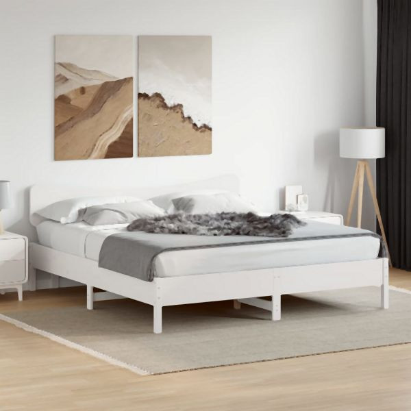 vidaXL Massivholzbett ohne Matratze Weiß 180x200 cm Kiefernholz, 3328224