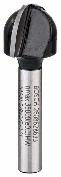 Bosch Hohlkehlfräser, 1/4", R1 8 mm, D 15,9 mm, L 12,3 mm, G 45 mm, 2608628633