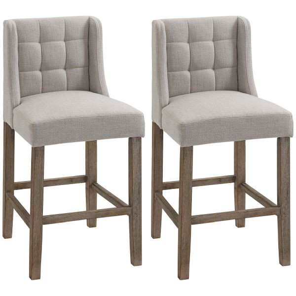 HOMCOM 2er-Set Barhocker Beige 47 x 50 x 101 cm, 835-485CW