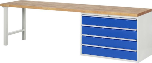RAU Werkbank Serie 7000 - Modell 7709, B3000 x T700 x H890 mm, Systemunterbau B3000 x T650 x H850 mm, 03-7709A1-307B4M.11