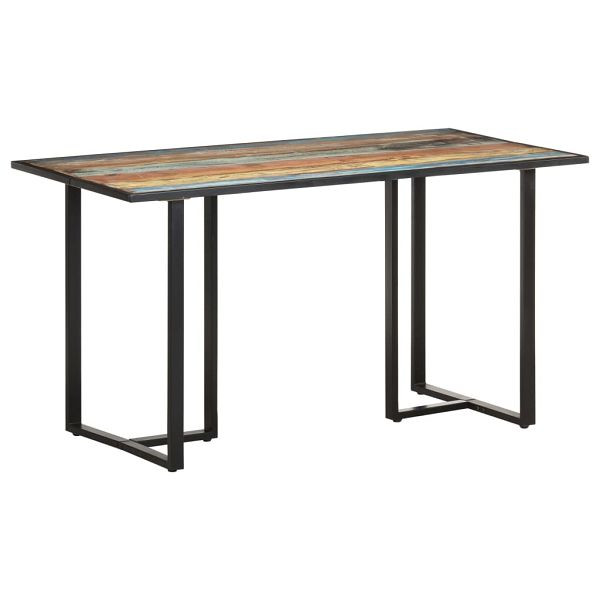 vidaXL Esstisch 140 cm Recyceltes Massivholz, Material: Recyceltes Massivholz mit gemischter Farbgebung, pulverbeschichtetes Eisen, 320692