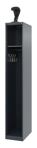 C+P Feuerwehrspind Evolo, Modell EXPERT, 1 Abteil, H1850B300T500 mm, Anthrazit, Helmhalter, 0491015-10 S10004