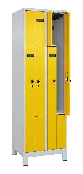 C+P Z-Spind Evolo PLUS, Füße, 4 Fächer, 1950x600x500mm, 7035/1023, Drehriegel, 049013-204 S10003