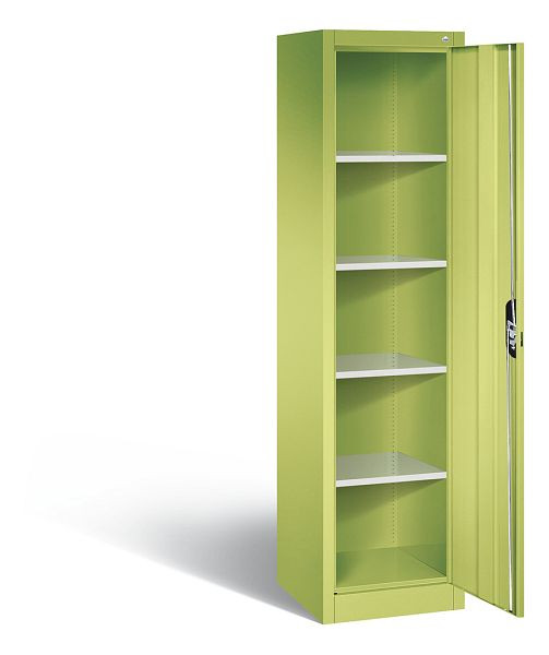 C+P Büroschrank Acurado, H1950xB502xT500mm, Farbe: Viridingrün / Viridingrün, Muldengriff, 5 OH, 9235-000 S10262