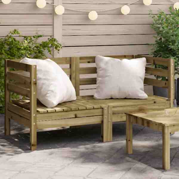 vidaXL Garten-Ecksofas 2 Stück Kiefernholz Imprägniert, 837990