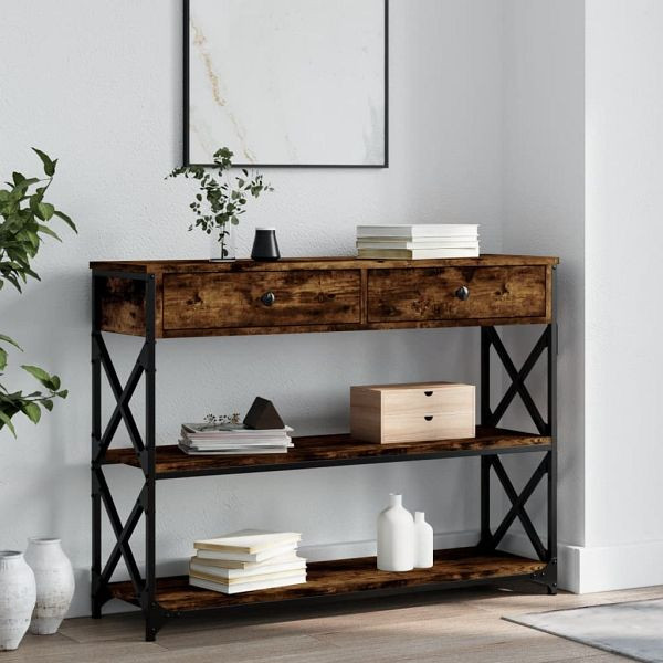 vidaXL Konsolentisch Räuchereiche 100x28x75 cm Holzwerkstoff, 834192