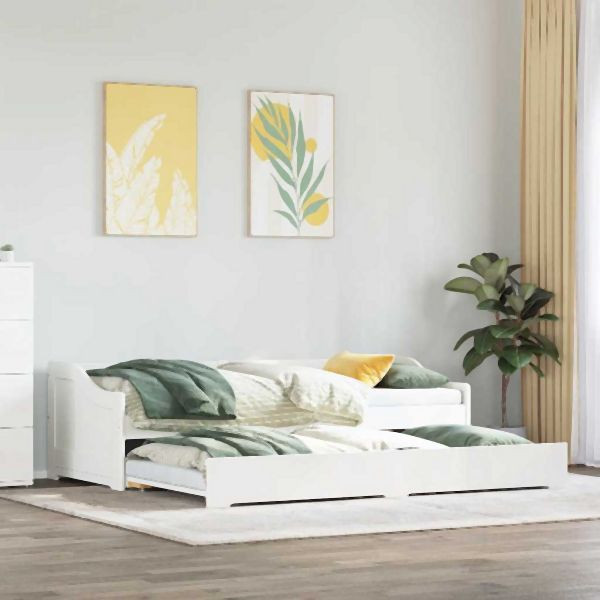 vidaXL Tagesbett Ausziehbar ohne Matratze IRUN Weiß 90x200cm, 42000162