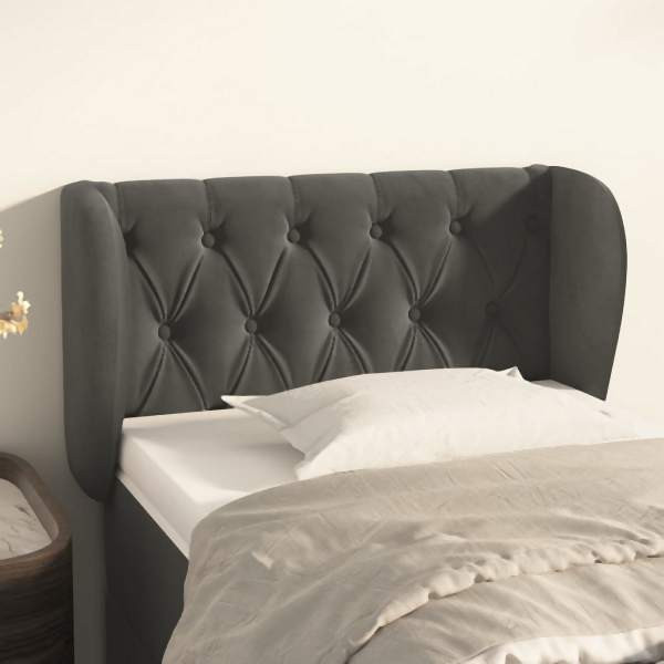 vidaXL Kopfteil mit Ohren Dunkelgrau 83x23x78/88 cm Samt, 3117511