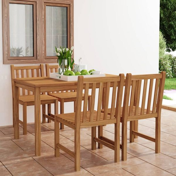 vidaXL 5-teilig Garten-Essgruppe Massivholz Teak, 3059929