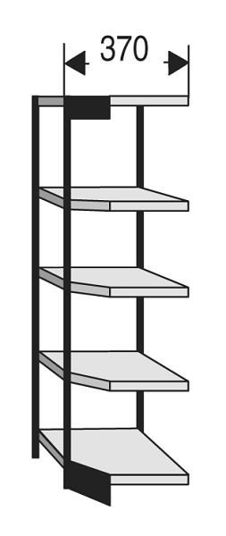 Kerkmann Büro-Regal Progress 2000, T 300 x H 1900 mm, schwarz/lichtgrau, 50218115