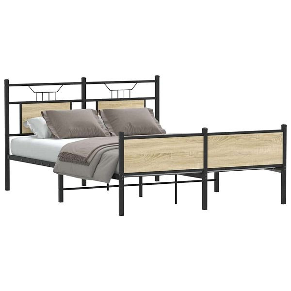 vidaXL Bettgestell ohne Matratze Sonoma-Eiche 137x190 cm Holzwerkstoff, 4106979