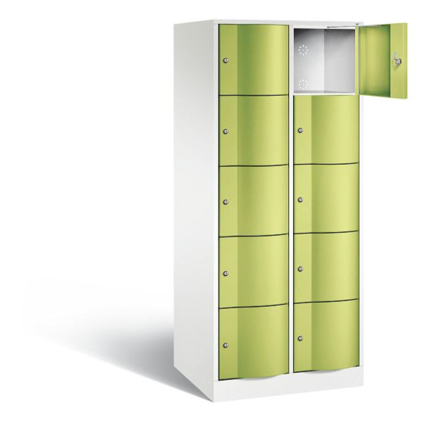 C+P XL-Schließfachschrank Resisto, H1950xB772xT640mm, Farbe: Verkehrsweiß / Viridingrün, 8570-273 S10146
