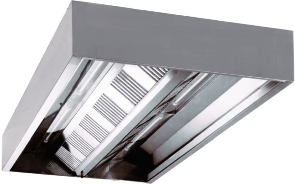A&S Gastro Deckenhaube in Kastenform ohne Motor, 8x Filter-Typ-B, 2600x1400x480mm, ANC14/26