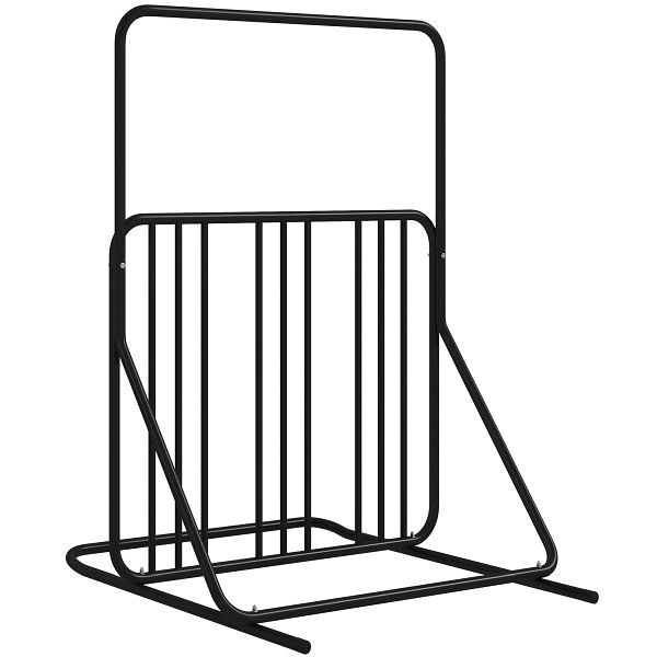 DURHAND Fahrradständer für 4 Fahrräder, wetterbeständig, zusätzliche Halterung, 102 x 92 x 130 cm, Schwarz, AA0-093V00BK