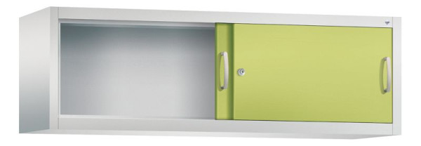 C+P Aufsatzschrank Acurado, H500xB1600xT400mm, Farbe: Lichtgrau / Viridingrün, Bügelgriff, 1 OH, 2144-00 S10100