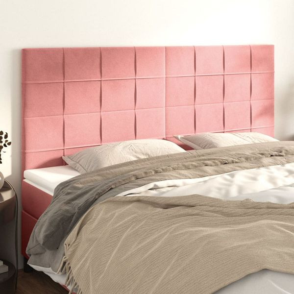 vidaXL Kopfteile 4 Stück Rosa 100x5x78/88 cm Samt, 3116403