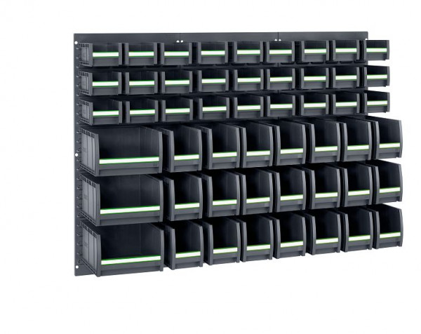 bott perfo Schlitzplattenset mit 51 bottBoxen 3 Schlitzplatten vertikal BxTxH: 1371 x 19 x 991 mm, RAL 7035, 14030201.16