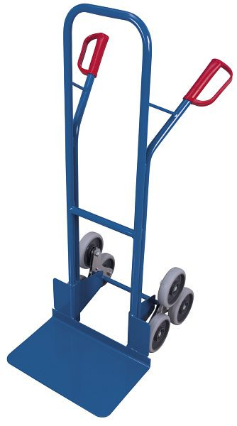 VARIOfit Treppenkarre mit 2 dreiarmigen Radsternen, Außenmaß: 620 x 675 x 1.310 mm, RAL 5010 enzianblau, sk-710.210