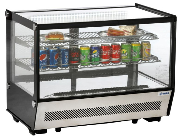 KBS Aufsatz-Kühlvitrine mit 2 Etagen, vierseitige Panoramaverglasung und LED Beleuchtung, 9150168