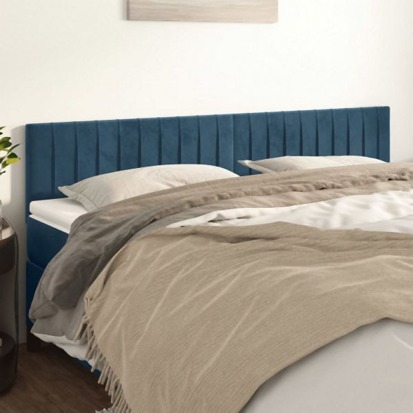 vidaXL Kopfteile 2 Stk. Dunkelblau 100x5x78/88 cm Samt, 346296