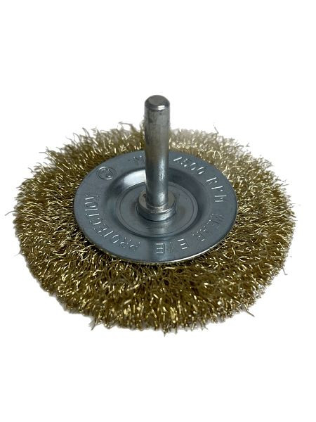 VaGo-Tools Scheibenbürsten Rundbürste 100mm mit Schaft gewellt für Bohrmaschine, VE: 24 Stück, 09-041x24_xv